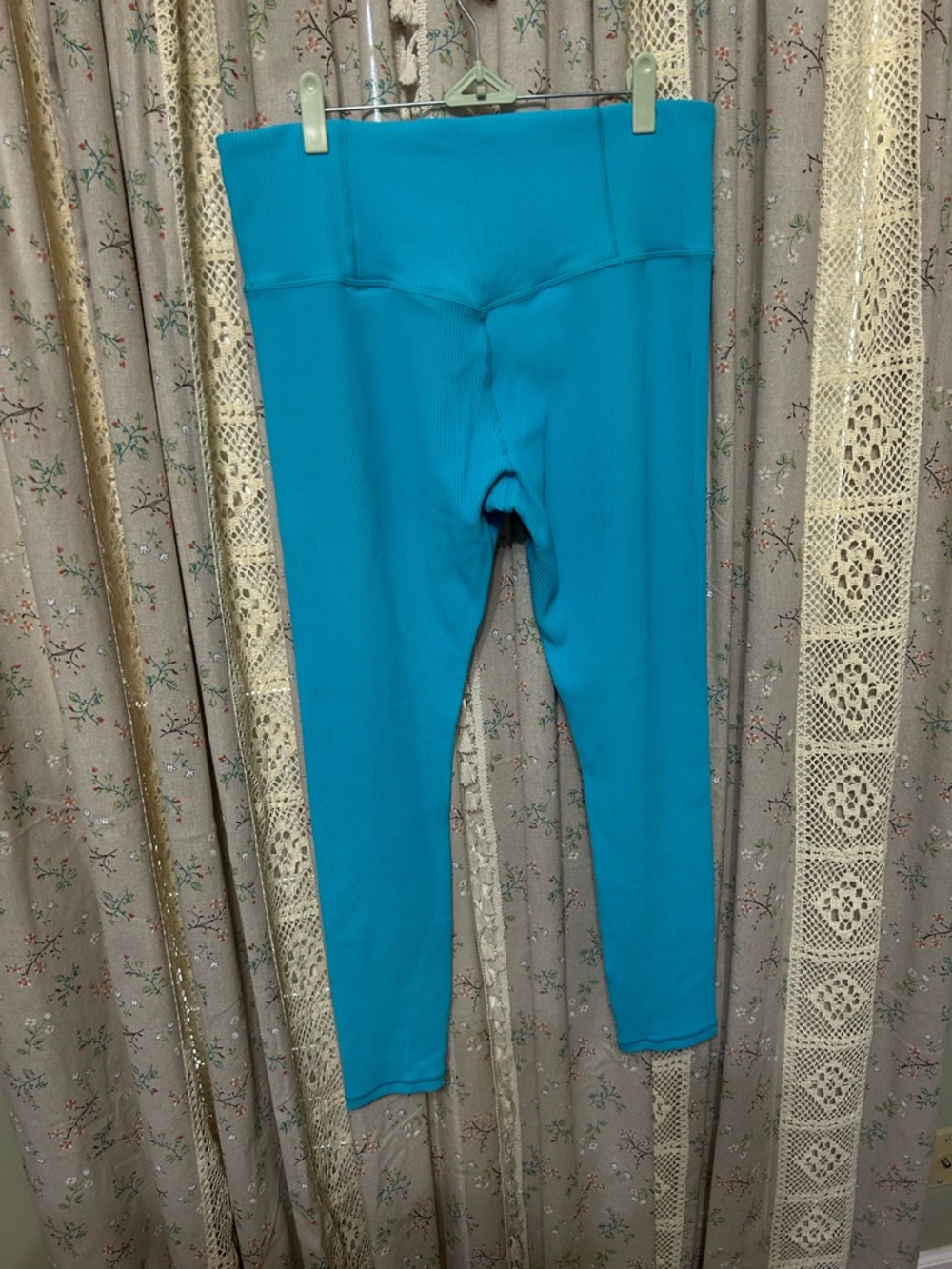 Athleta Elation Rib Tight Legging XL Tall Turquoise Blue High Rise Ribbed - Picture 3 of 3